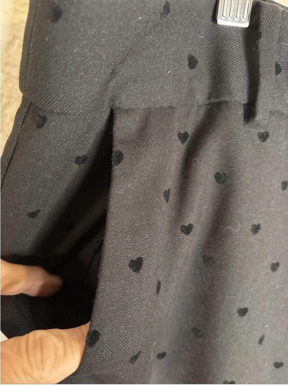 Talbots Hampshire Ankle Pants Size 12 Black Flocked Heart Print Career Preppy - Picture 7 of 14